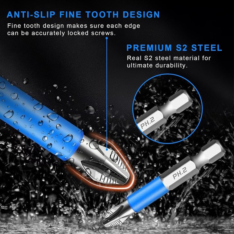 Uadme Magnetic Impact Screwdriver Driver Bits Set, 12Pcs Screwdriver Bit