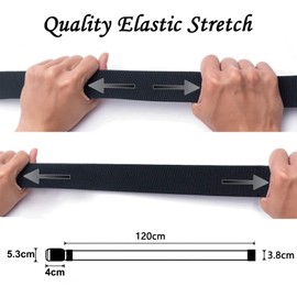 TENINE Unisex Canvas Belt, Elastic Fabric Belt, Stretch Belt, Military Webbing, Nylon Belt for Men and Women, Tactical Belt, Metal Buckle with Double D-Rings Buckle