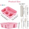 NAJIESUN Snack Box, 4-Pack Lunch Box with Spoon Fork, 5
