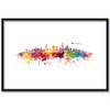 JUNIWORDS Poster with/without Wooden Frame, Choose a Motif, Watercolour Skyline