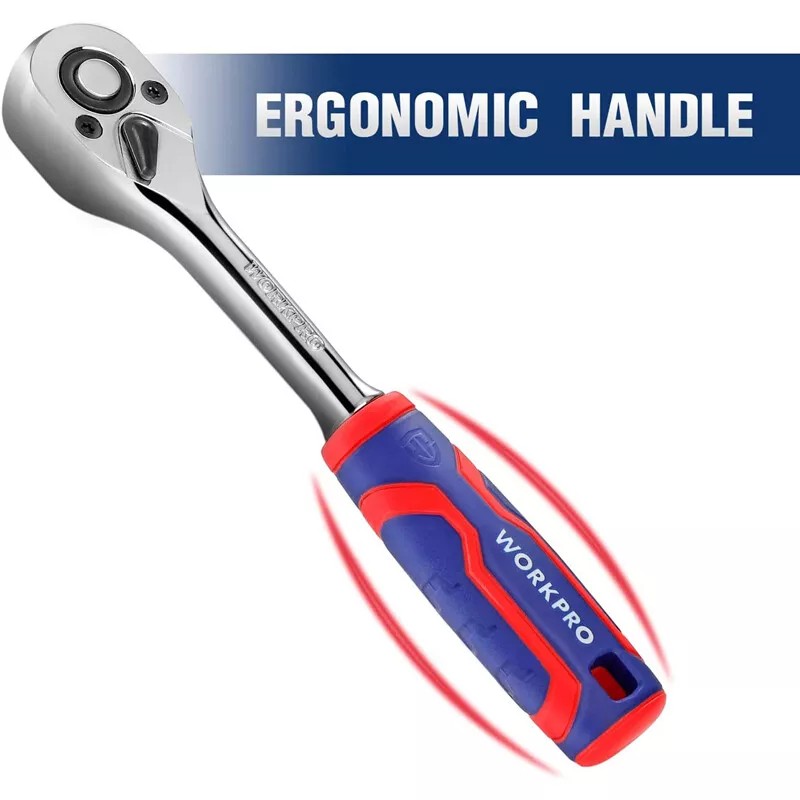 WORKPRO 3-Piece Ratchet Set 1/4" 3/8" 1/2" Drive Ratchet Wrench