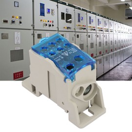 Sunicon Distribution Terminal Block, DIN Rail Terminal Block Distribution Box Electric Wire Connector Universal Power Junction Box for Electrical Engineering Distribution Cabinets