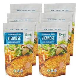 Pereg Bread Crumbs Viennese (12 Oz x 6 Pack) - Crispy Crunchy Breadcrumbs for Coating & Stuffing - Coat Schnitzel, Vegetables, Fish, Meatballs - Kosher Certified - Resealable Packaging