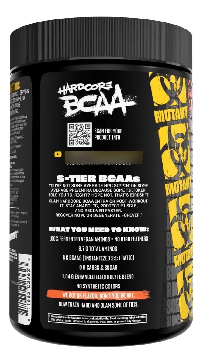 Bcaa Hardcore Mutant 390g, 30 Servicios Sabor Mango