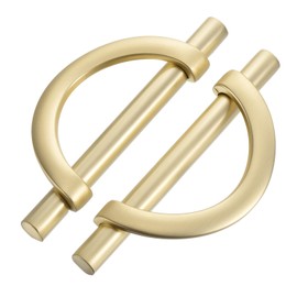 uxcell 10 Pack Half Moon Cabinet Pulls, Brushed Gold Kitchen Cabinet Handles, 3.75 Inch(96MM) Hole Centers for Cabinets Cupboard Handles Drawer Pulls
