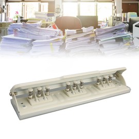 9 Hole Punch, Anti Slip DIY Paper Puncher with 8 Sheet Capacity Adjustable Pocket Planner Inserts Scrapbooking Supplies for A4 B5 B6 A5 A6 Paper, 5.5mm Hole Diameter, White