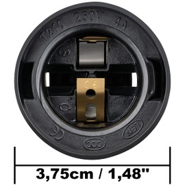 ISOLATECH Pack of 12 E27 Black Plastic Renovation Socket Construction Site Socket (Max. 250 V/4 A) Bulbs for Home Ceiling Installation Kitchen Fridge Bathroom Socket Bracket Installation