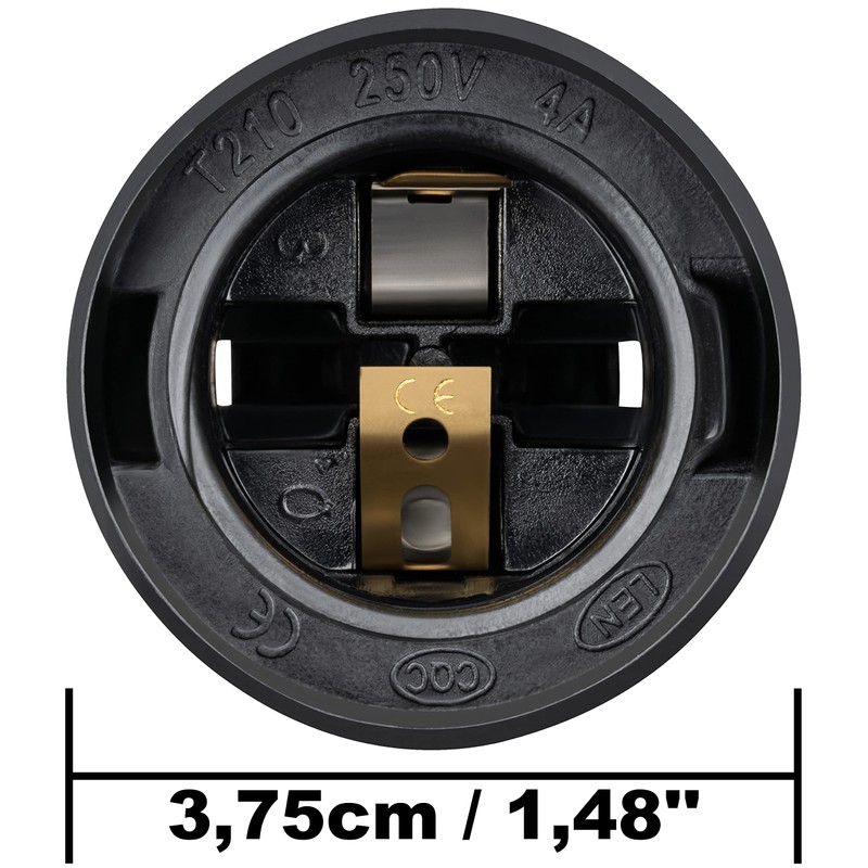 ISOLATECH Pack of 12 E27 Black Plastic Renovation Socket Construction