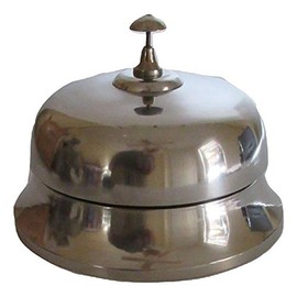 Huge Chrome Plated Service Desk Bell ~ Hotel Counter Bell