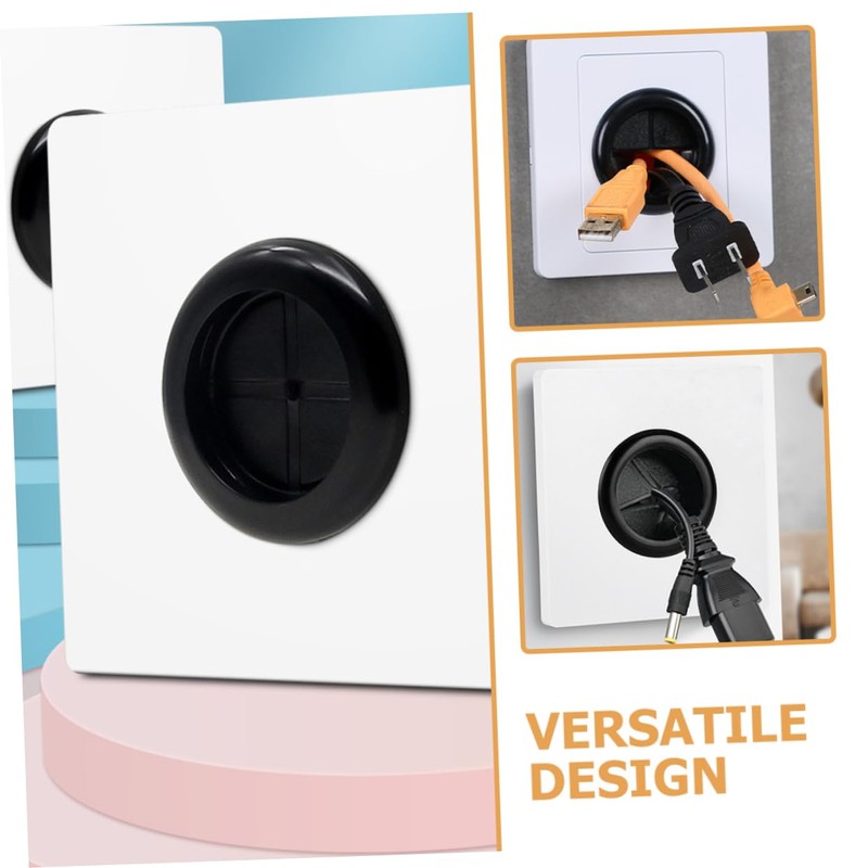 KONTONTY 5pcs Wall Plate Cable Pass Through Cover Rubber Pad