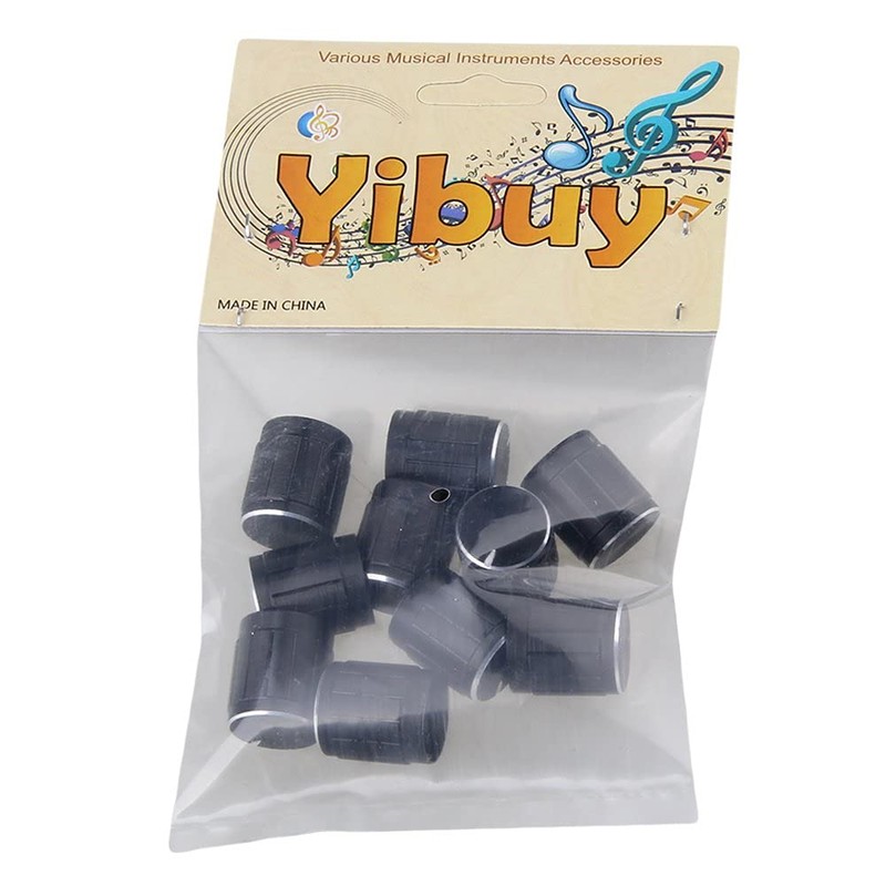 Yibuy 10pcs Aluminum Volume Control Dome Knob Swivel Knob for