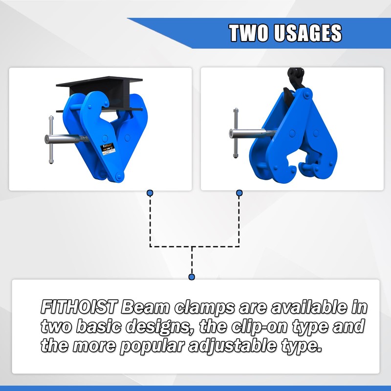 FITHOIST Beam Clamp 11000lbs, 5 Ton Load Capacity I Beam