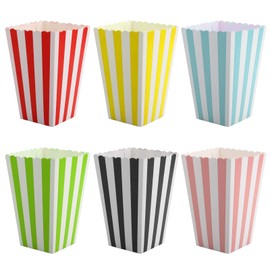Lawei 120 Pack Movie Party Popcorn Boxes, Colorful Striped Popcorn Boxes, Small Paper Popcorn Containers Great for Home Movie Theater Carnival Party