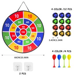 29 Inches Double Sided Kids Dart Board Set - Boys Toys Double Sided Dartboards with 20 Sticky Balls, Large 29-Inch Board,Gifts for 4 5 6 7 8 Year Old Boy Girl and Adult