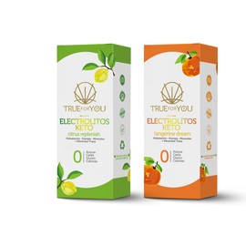 Electrolitos sin Azúcar, Hidratación en Polvo, Fórmula Premium con Minerales Escenciales y Minerales Traza. Keto, Paleo y Vegano, Paquete de 7 Sobres, Cada uno con 1 Porcion de 6.5 Gramos. (Mandarina/Limonada, 2Pack)