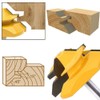 Gasea 3pcs 1/4-Inch Shank 45 Degree Lock Miter Router Bits