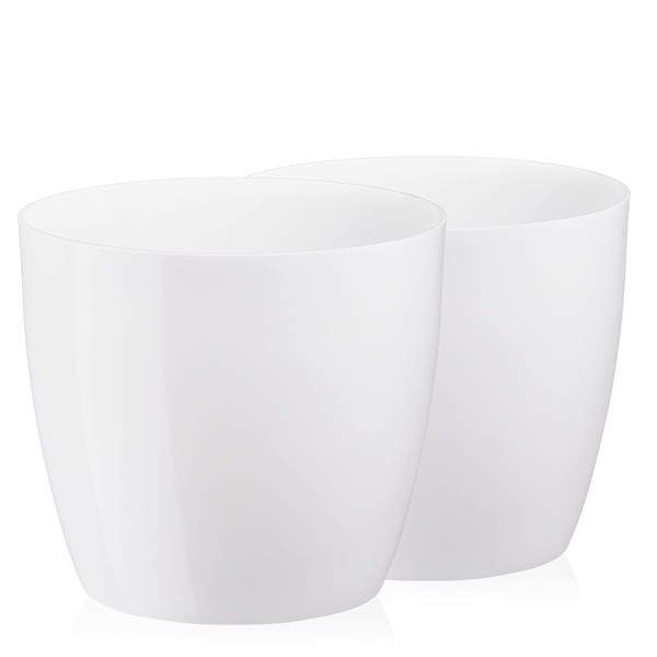 Tymar Pack of 2 Round Shape Planter (White, Diameter 16