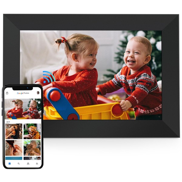 Cozyla Digital Photo Frame WiFi Smart Digital Picture Frame Free Unlimited Storage Share Photo with Family and Friend via App Email Google Photos Instagram Web Browser Photo Frame Electronic 10.1 Inch