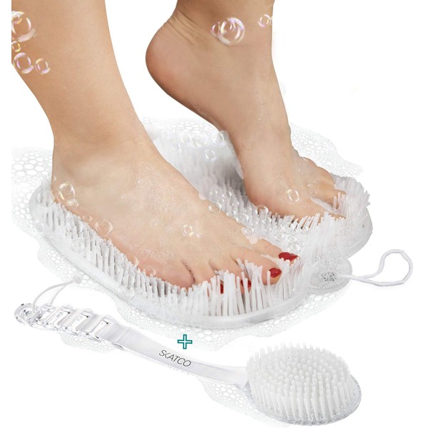 SKATCO No Plastic Smell Comfortable Feet Scrubber with Back Brush