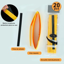 Grip Raqueta Tenis 20PCS, Bádminton Cinta Antideslizante, Antideslizante y Absorbente del Sudor, Adecuado para Raquetas de Tenis, Raquetas de Bádminton, Cañas de Pescar