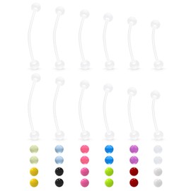 Ovxznts Pregnancy Belly Rings Maternity Belly Button Rings Plastic Long Bar Navel Ring for Maternity Sport Pregnant Women Different Bar Length 14/16/18/32/35/38mm Ball Size 5mm
