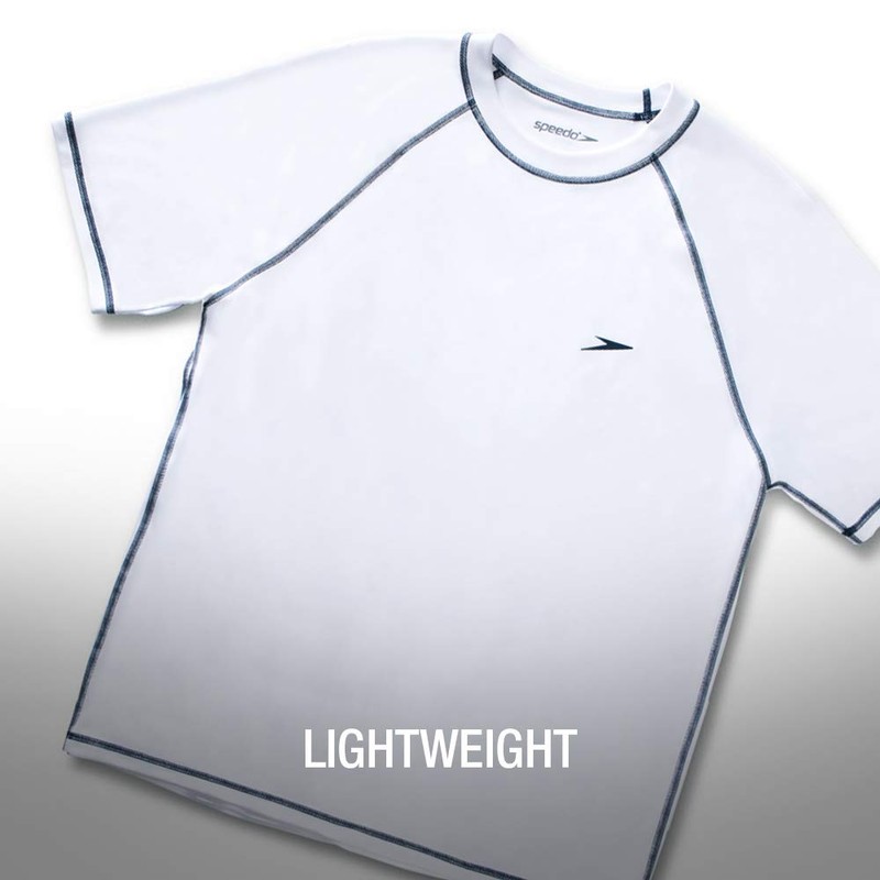 Speedo Men's UPF 50+ Easy Short Sleeve Rashguard Swim Tee,