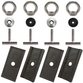 Twowinds - Set of Lashing Eyelets for Load Securing and Rail Covers Compatible with VW T5, T6, Multivan, California, Caravelle - Secure Lashing of Luggage - Secure Anchoring (Set of 8)