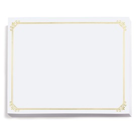 PaperDirect Gold Foil on White Simple Border Specialty Certificates, 8½ x 11, 50 Count, Certificates And Awards Paper, For School, Work, Diplomas & Award Certificates