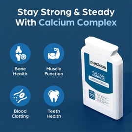 Purolabs Calcium Complex - High Strength Bone Support with Vitamin D3, Magnesium, Zinc & Vitamin C - Optimal Absorption Formula for Women & Men - 90 Capsules