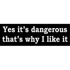 Yes It's Dangerous That's Why I Like It Hard Hat/Biker Helmet Sticker ATV Motocross Biker Decals Funny Graphics Vinyl (Set of 3)