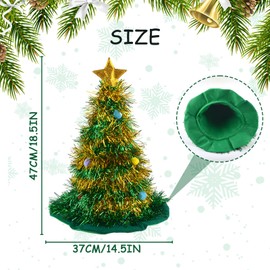 AWAVM Christmas Tree Hat,Green with Star Novelty Fun Xmas Party Headwear,Xmas Dress Up Hats