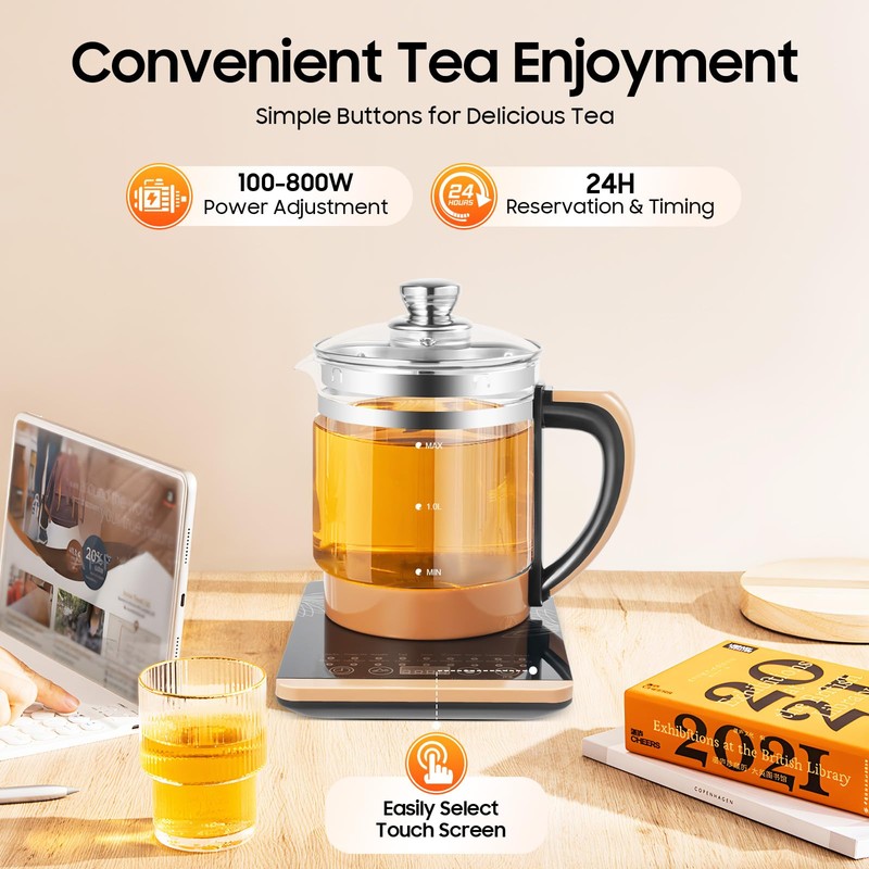 1.8 L Electric Glass Kettle Multifunctional Electric Kettles for Boiling
