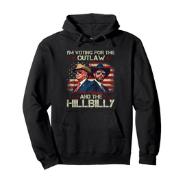 Vintage I'm Voting For The Outlaw And The Hillbilly 2024 Pullover Hoodie