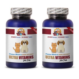 Vitamins for Dogs Soft chew - Ultra PET Vitamins - Chews - for Dogs and Cats - Mineral Supplement - Dog Vitamin e Supplement - 180 Treats (2 Bottles)