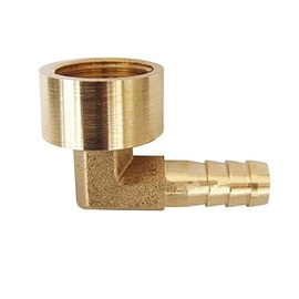 HATOOLHA® Brass Barb Hose Fitting, Elbow Pipe Connector 10mm Barbed to 1/2" BSP Female Thread 90 Degree Pipe Adapter Connector