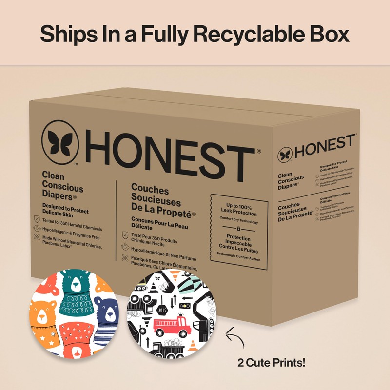 The Honest Company Comfort Dry Disposable Diapers for Sensitive Skin,