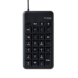 エレコム テンキー 有線 メンブレン Mサイズ USBポート ホットキー付 高耐久 ブラック TK-TCM015BK