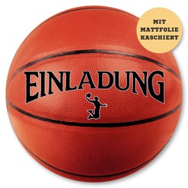 Generisch 12 x Basketball Invitation Cards for Cool Girls, Boys, Teens - Card Set in Basketball Look - Children's Birthday Basketball Party