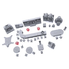 EnderToys Tavern Bar Furniture Set by EC3D, 3D Printed Tabletop RPG Scenery and Wargame Terrain 28mm Miniatures