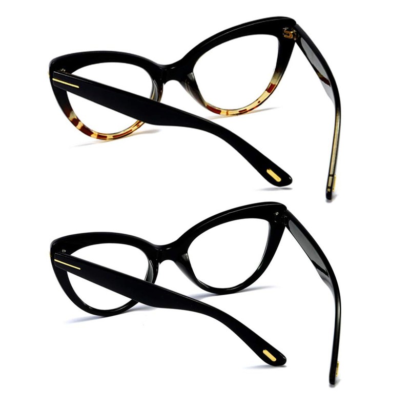 MMOWW Pack of 2 Women's Cat Eye Glasses with Blue