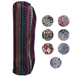 XAGOFIT Yoga Mat Bag with Full Zip and Shoulder Strap – Yoga Pilates Mat Tote Bag Carrier (Peace Colourful)