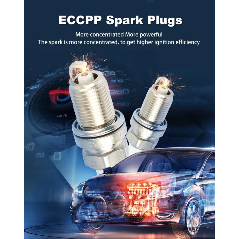 ECCPP 4 PCS Platinum Iridium Spark Plugs for Honda Trx650Fa