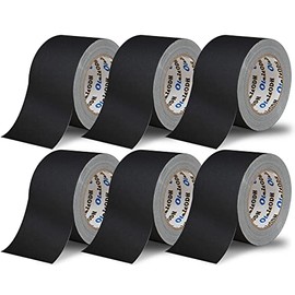 Cinta negra de 3 pulgadas a granel, paquete múltiple de 6 rollos, 30 yardas por rollo, cinta de Gaffers resistente fácil de rasgar, cinta adhesiva sin residuos, cinta de tela mate impermeable para fotografía, filmación, uso en escenario