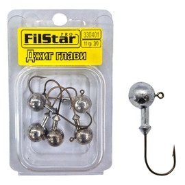 PRO FILSTAR Pack of 5 Jig Heads 11 g with Fishing Hooks N2/0 - Jig Head for Rubber Fish - Jig Heads Hooks - Jig Head Set - Fishing Hooks - Jig Head - Sports Set - Fishing Accessories - Fishing