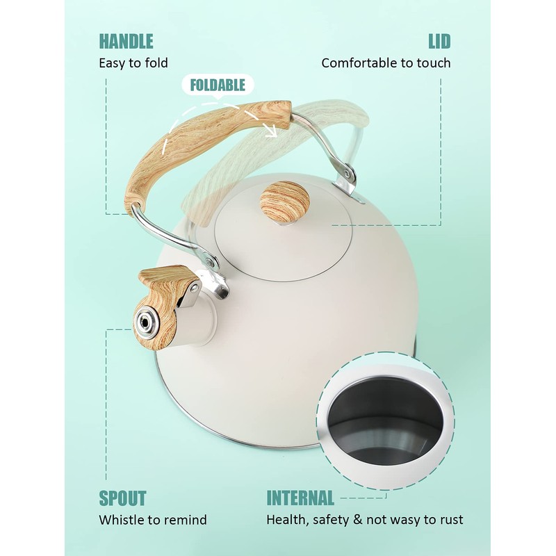 Tea Kettle, BELANKO 85 OZ / 2.5 Liter Whistling Tea