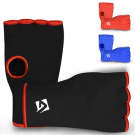 AQF Boxing Inner Gloves Elasticated Fist Protector Mitts Bandages Alternative to Hand Wraps Breathable (Black, L)