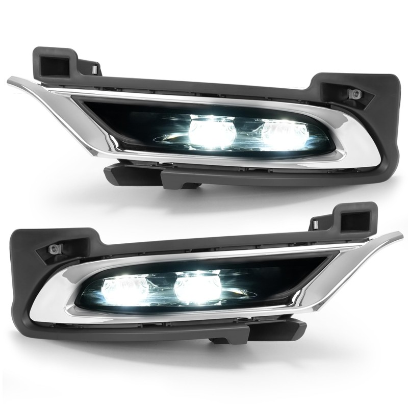 HECASA Pair LED Fog Light&Bezel&Molding Compatible with 2015-2024 Chrysler 300