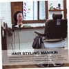 Healvian 1 Set Human Hair Braiding Mannequin Head Hair Cutting
