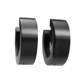 Kikuchi Ohrringe Titan Stäbchen Edelstahl Klapp Creolen Kantig Damen Herren Matt Schwarz Ø 12-18 mm 8 Größen (Ø 15 mm / 5 mm)