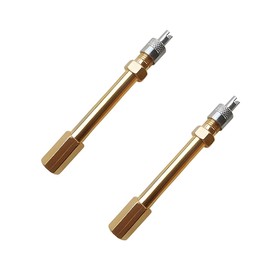 KHGUZ 2PCS 50mm/1.97" Long Brass Car Tire Valve Extension Adaptor, Vehicle Air Tyre Stem Straight Inflation Core Extender, Auto Wheel Inflated Assistant, Universal for SUV Motorcycle Bike